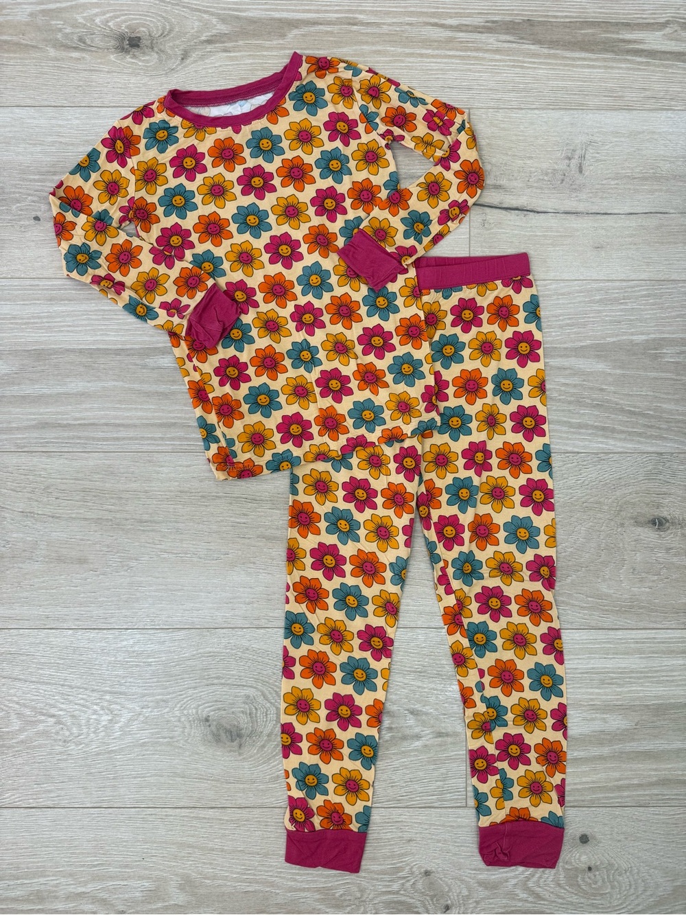 Little One Shop Flower Power Long Sleeve Bamboo Pajama Set